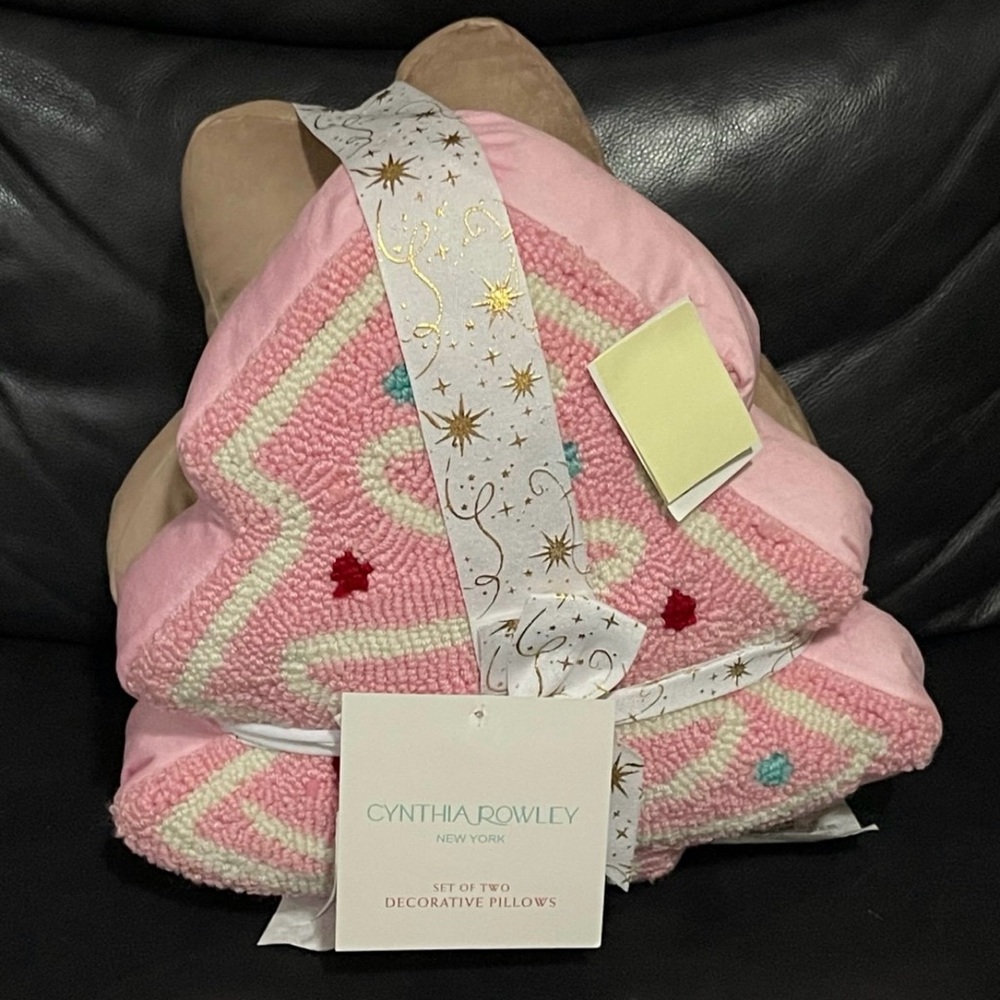 Cynthia Rowley Christmas Gingerbread House and Tree Pillows - Christmas Pillows